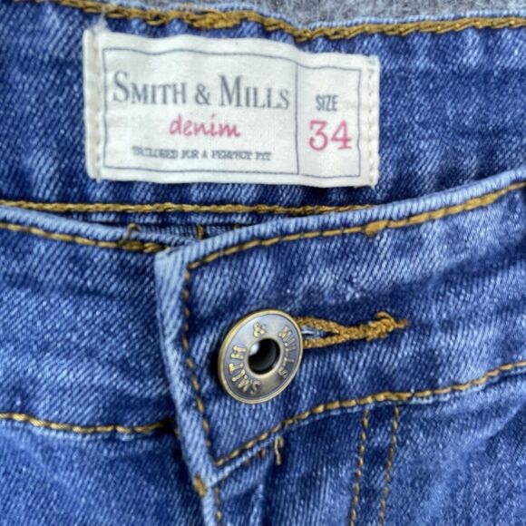 Smith & Mills Denim Jeans Mens 34 Blue Slim Straight Stretch Classic - Picture 4 of 9